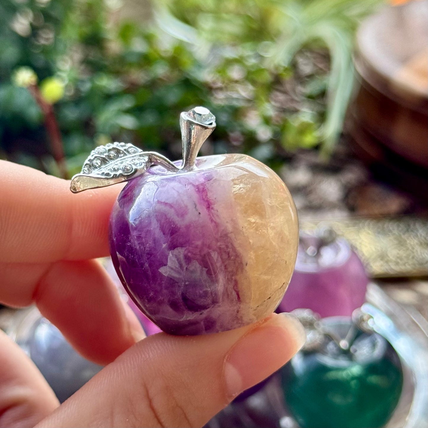 Rainbow Fluorite Crystal Apple