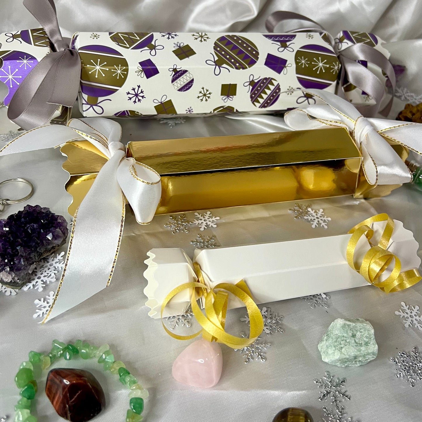 Crystal Gemstone Christmas Cracker Gift Sets