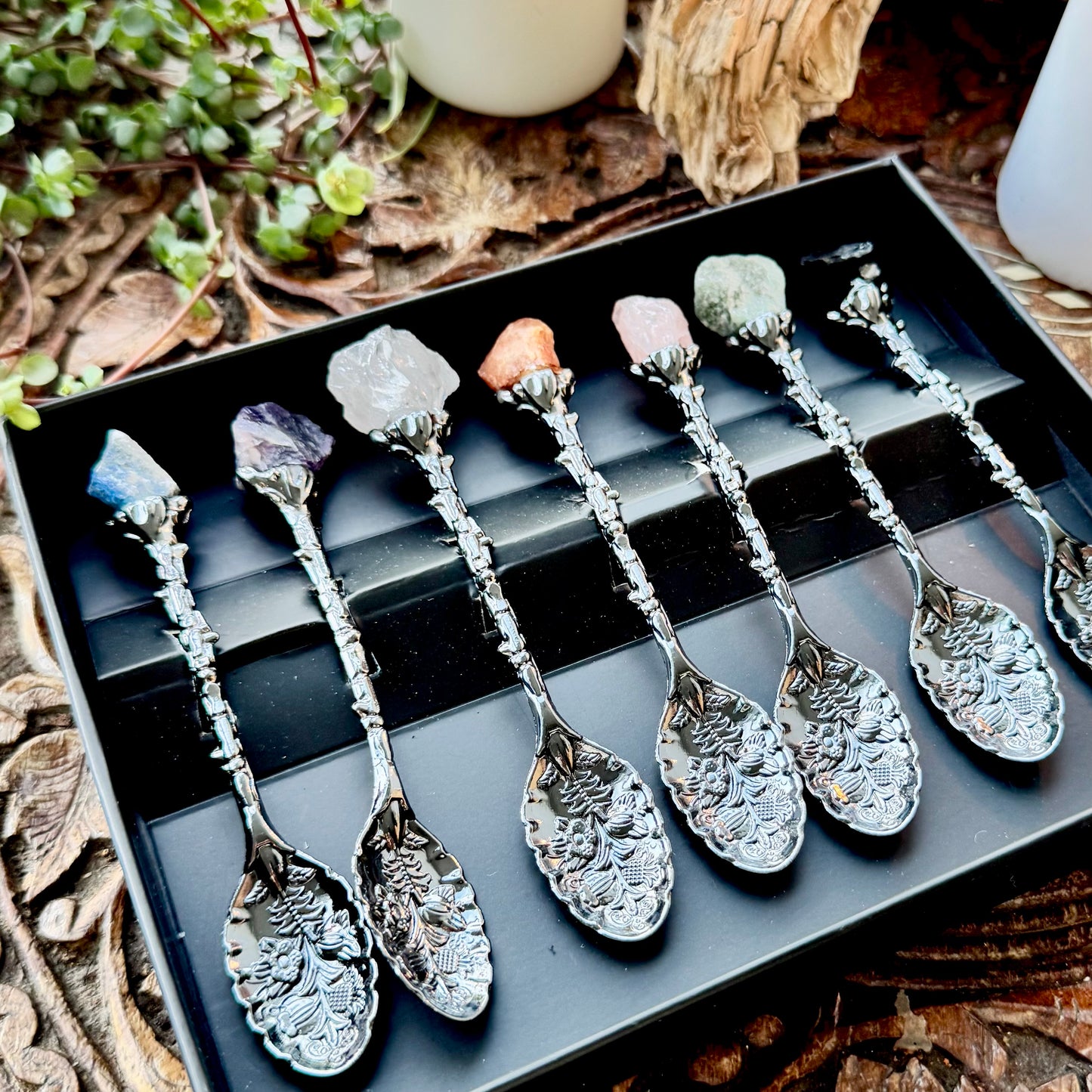 Crystal Spoon Set Silver