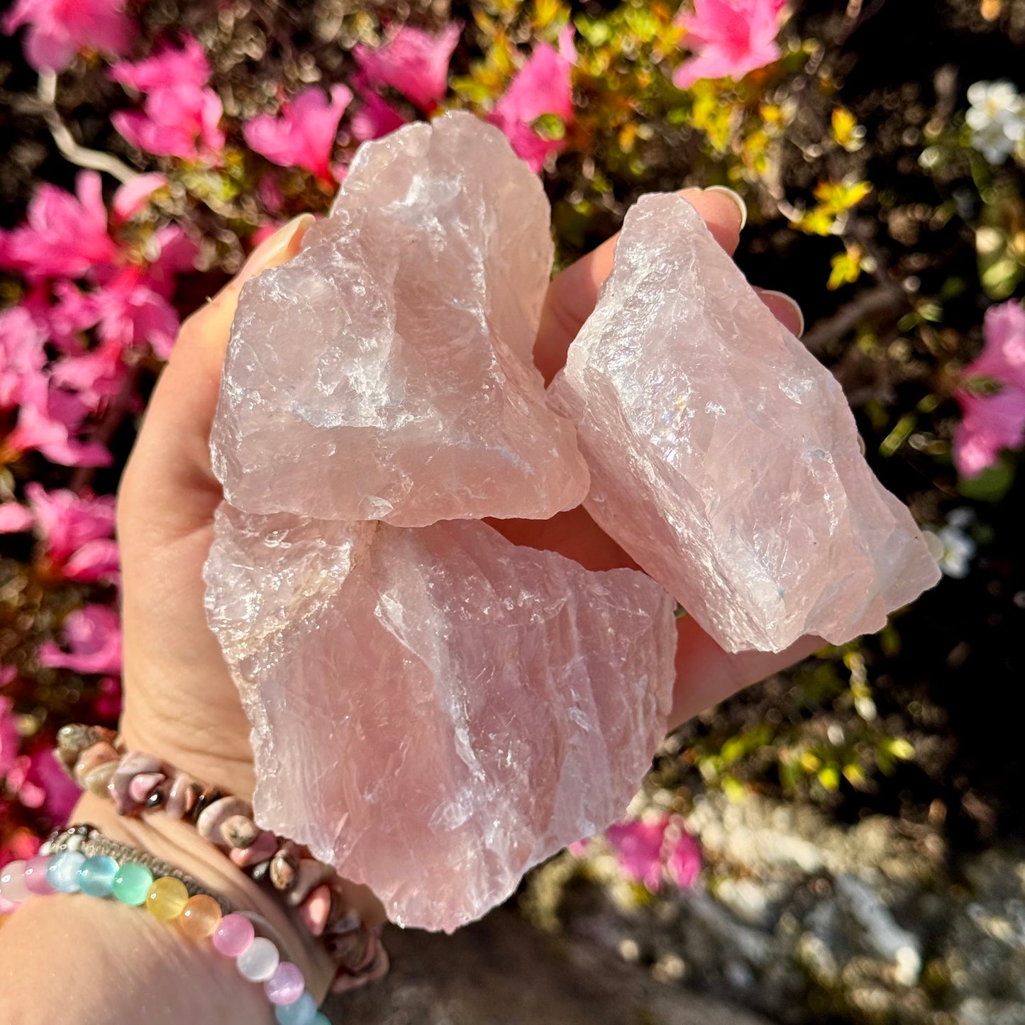 Large Rose Quartz Raw Crystal Chunks