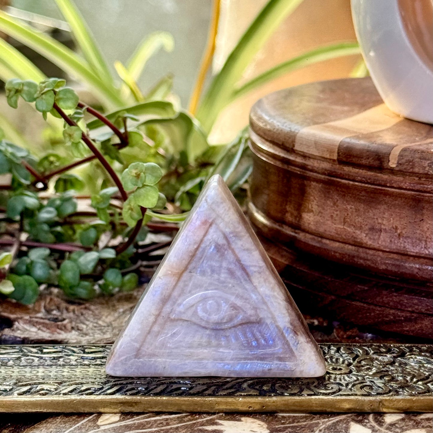 Moonstone All Seeing Eye Crystal Pyramid