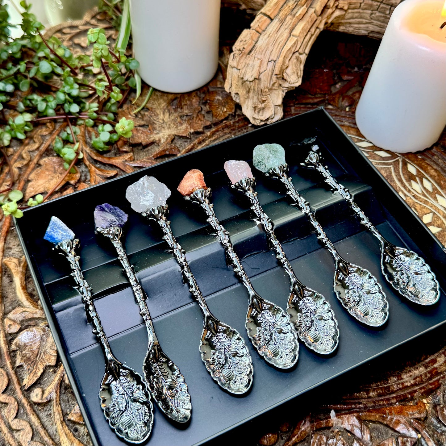Crystal Spoon Set Silver