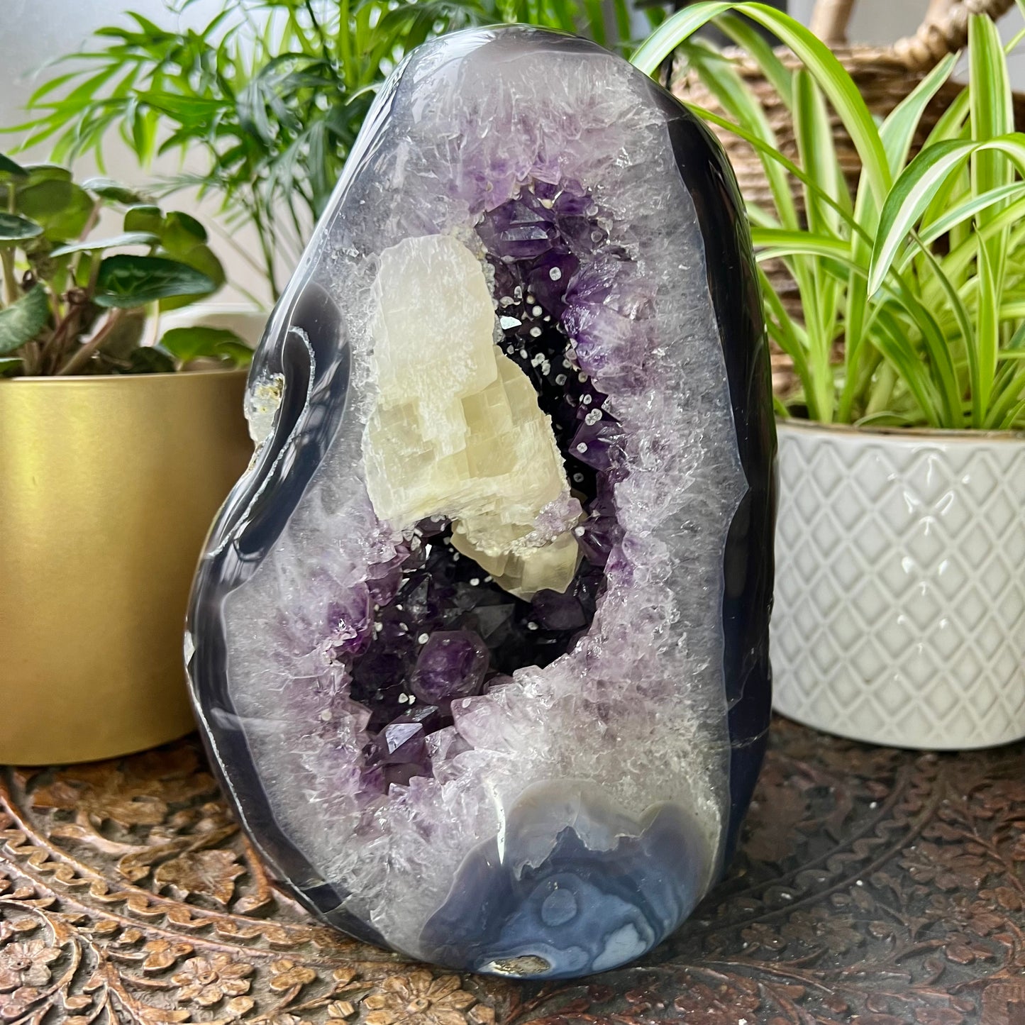 Rare Agate Amethyst Calcite Geode 3.7KG