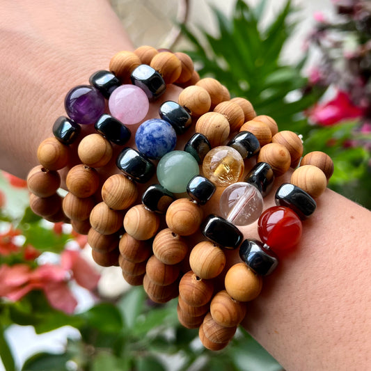 Cedarwood Crystal Bracelet