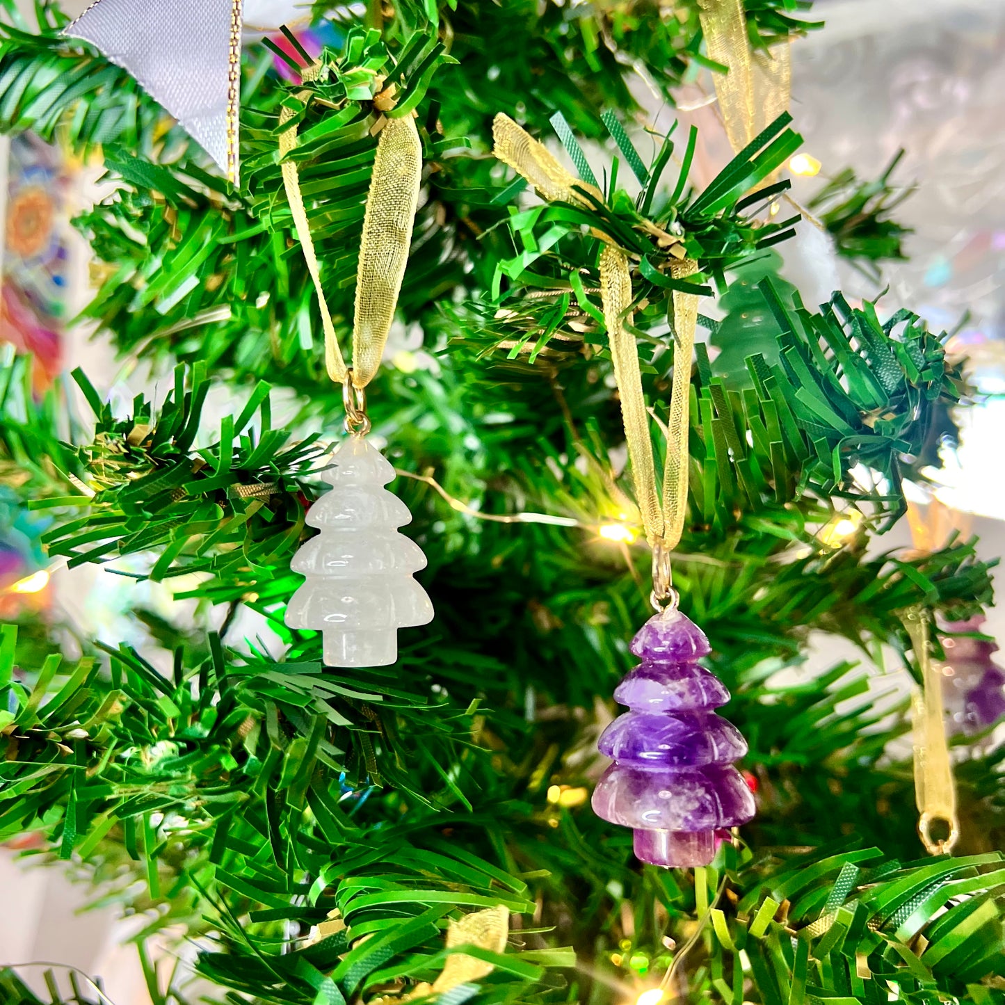 Crystal Gemstone Christmas Tree Decorations