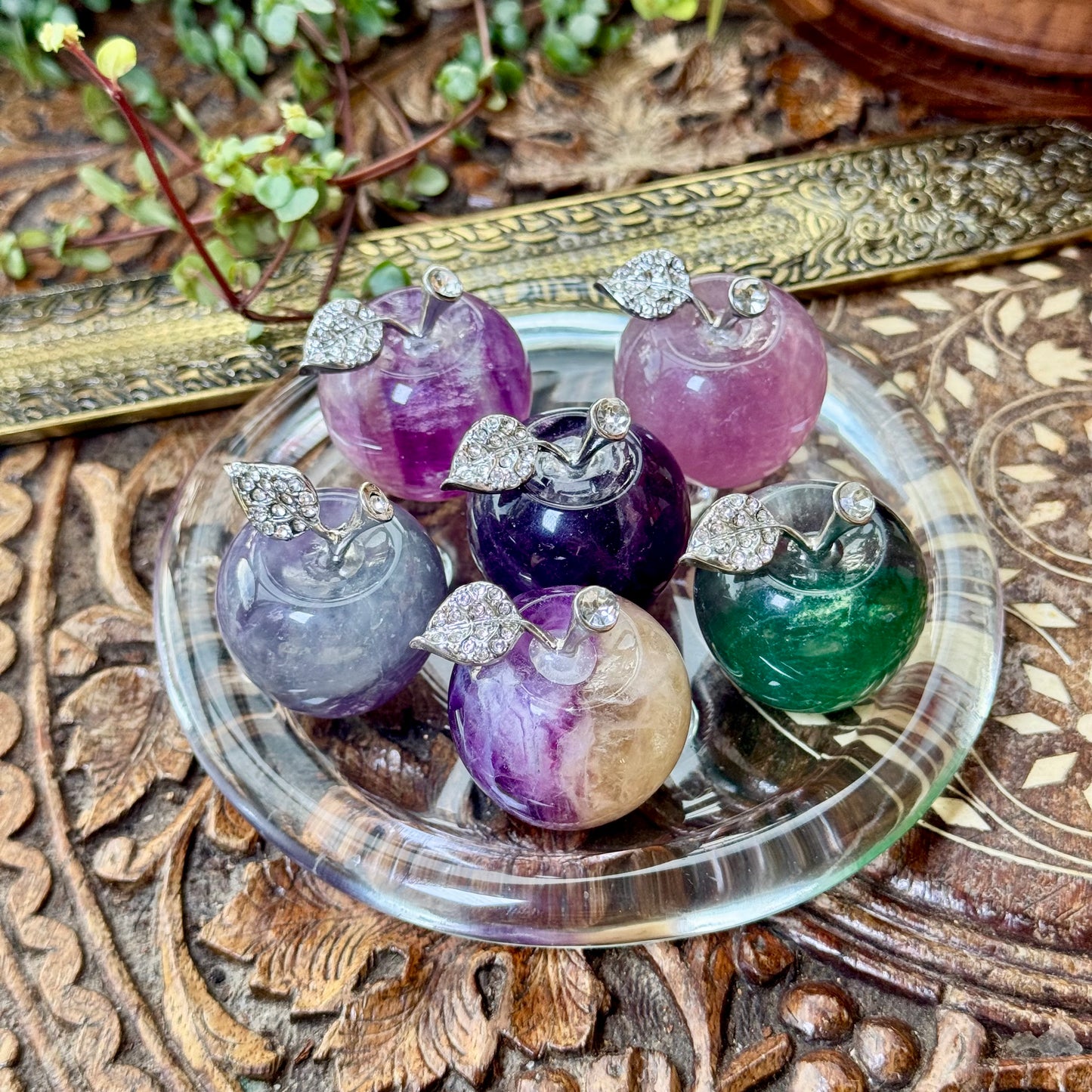 Rainbow Fluorite Crystal Apple