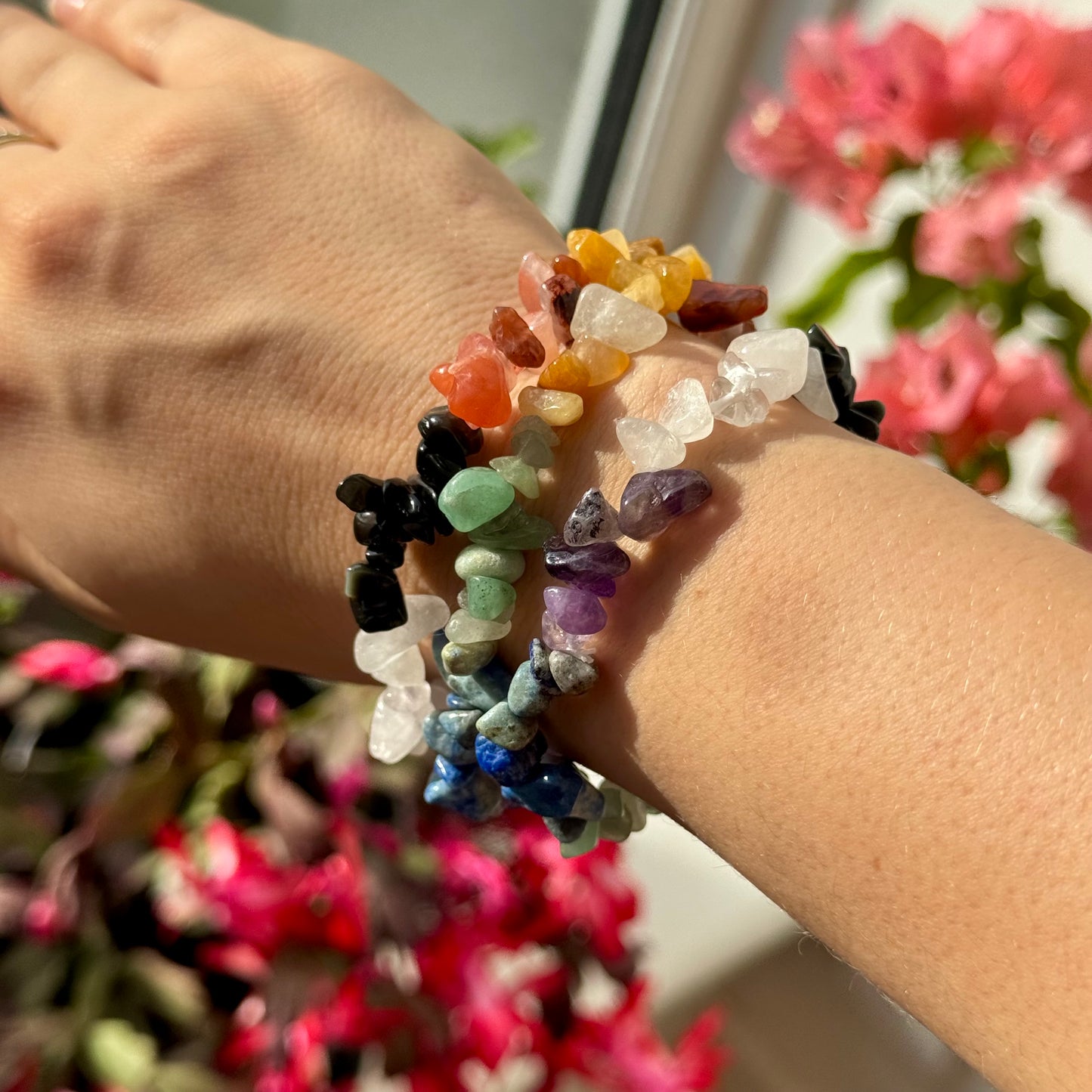 7 Chakra Crystal Chip Bracelet
