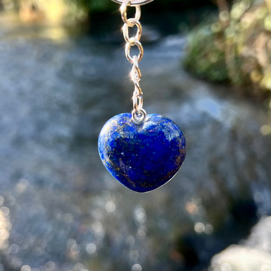 Lapis Lazuli Heart Keyring