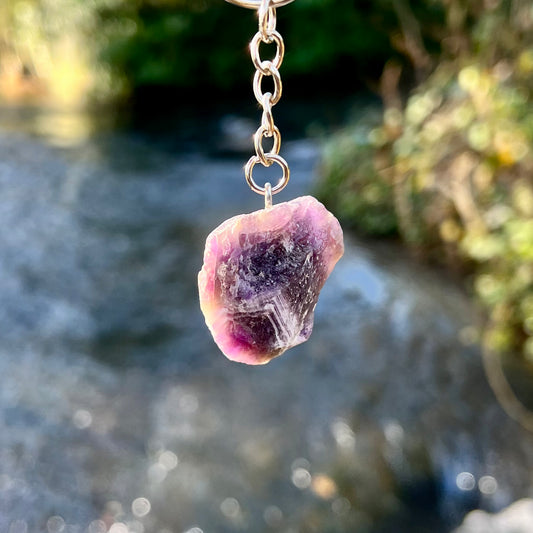 Raw Amethyst Keyring