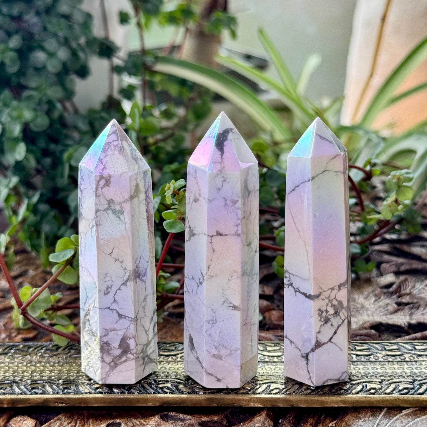 Howlite Aura Crystal Point