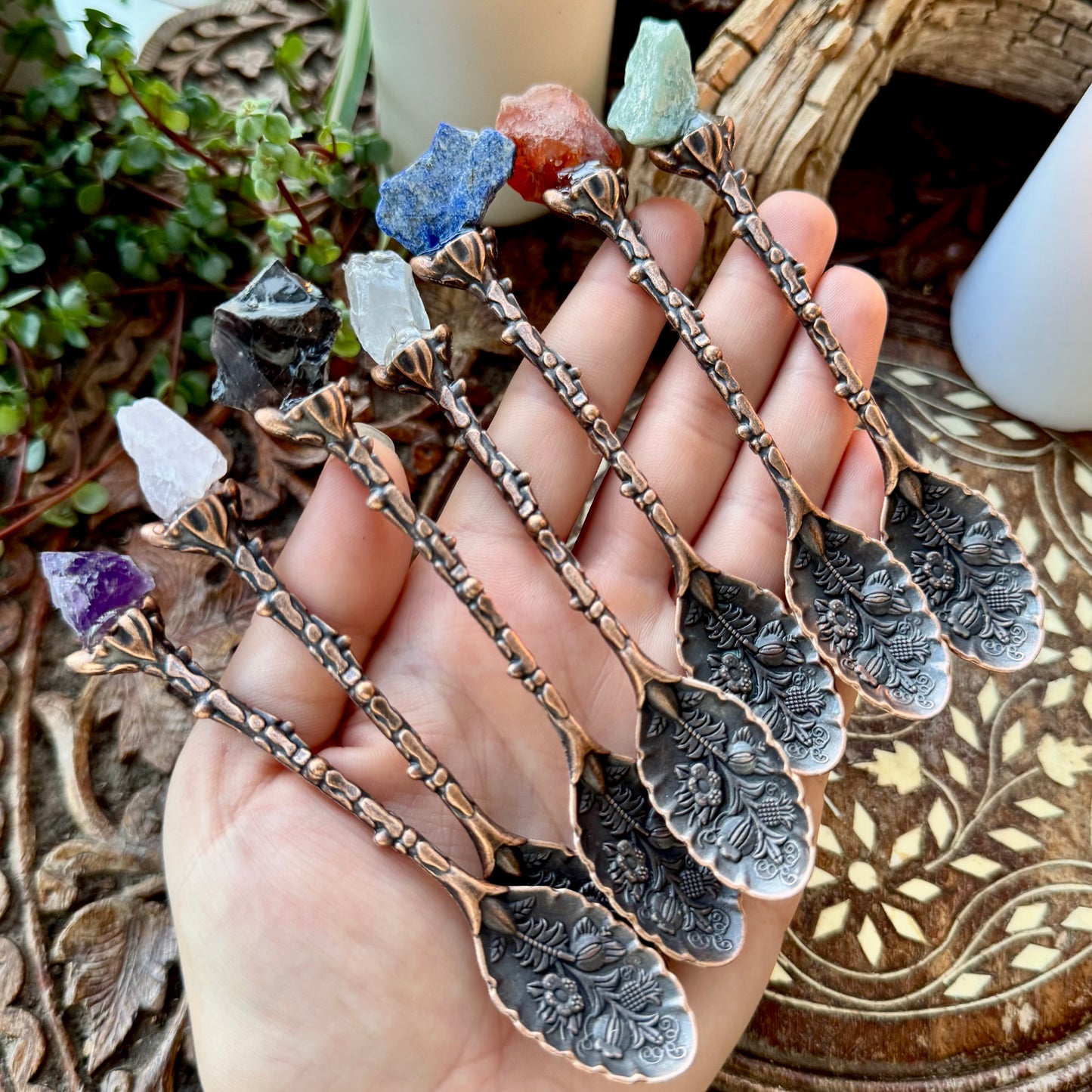 Crystal Spoon Set Copper