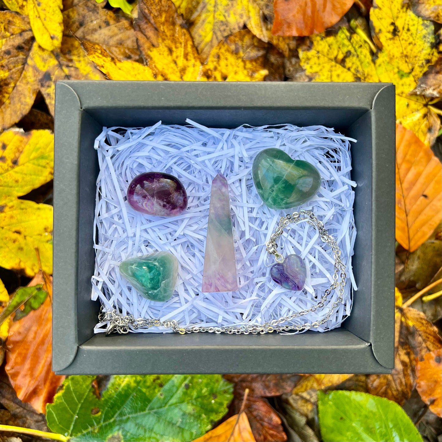 Rainbow Fluorite Crystal Gift Box Set