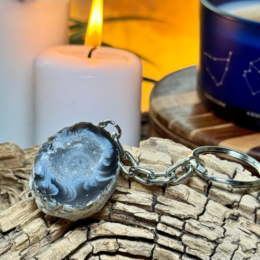 Crystal Agate Druzy Keyring