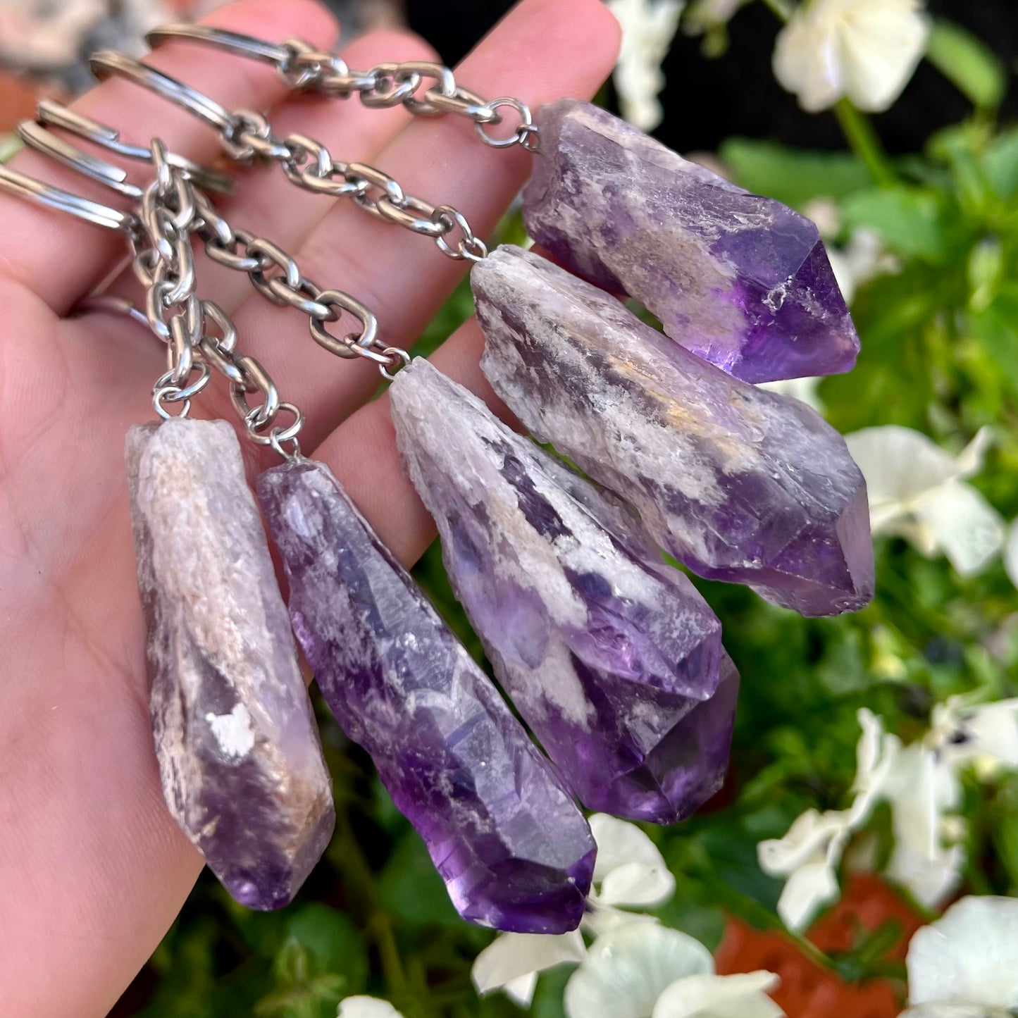 Amethyst Crystal Keyring