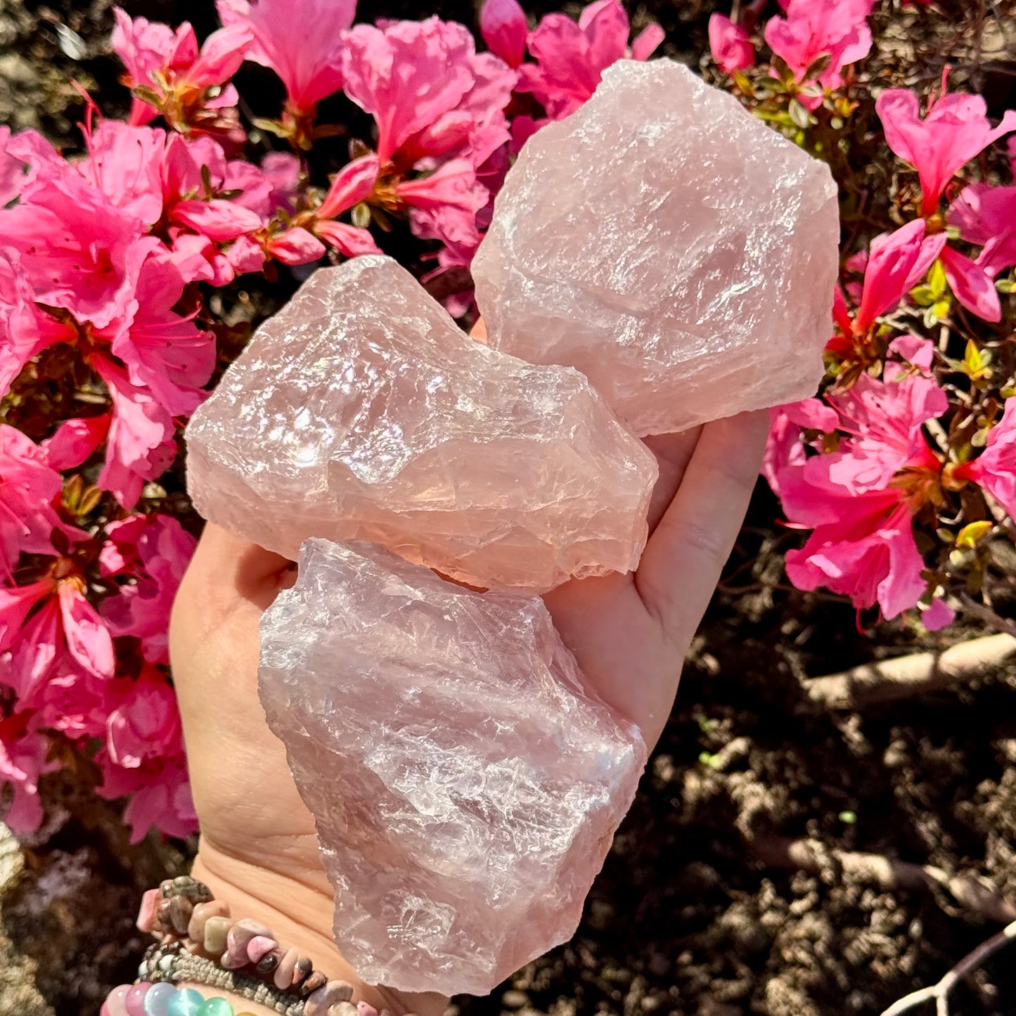 Large Rose Quartz Raw Crystal Chunks