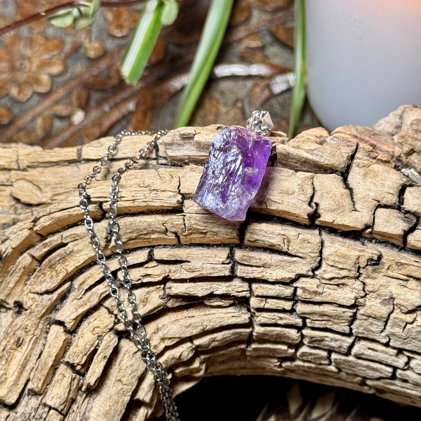 Amethyst Raw Crystal Necklace