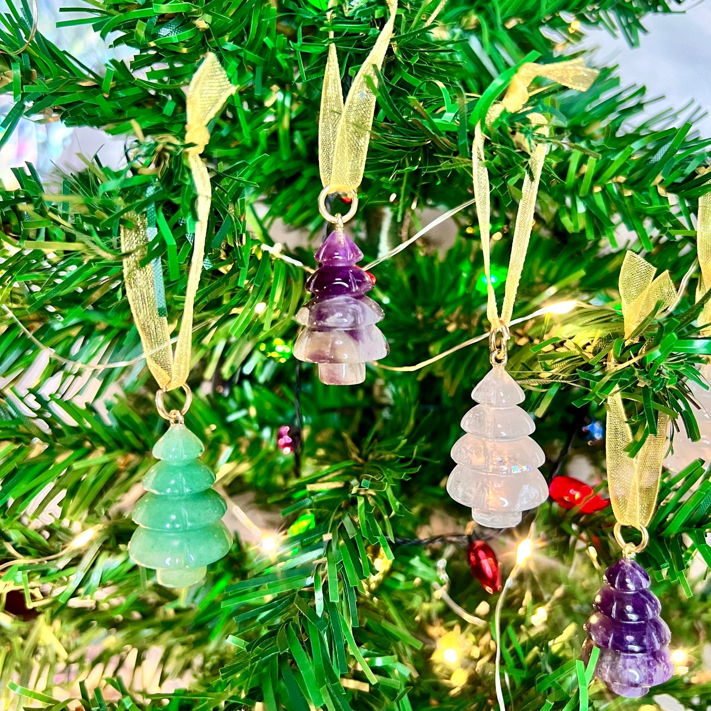 Crystal Gemstone Christmas Tree Decorations