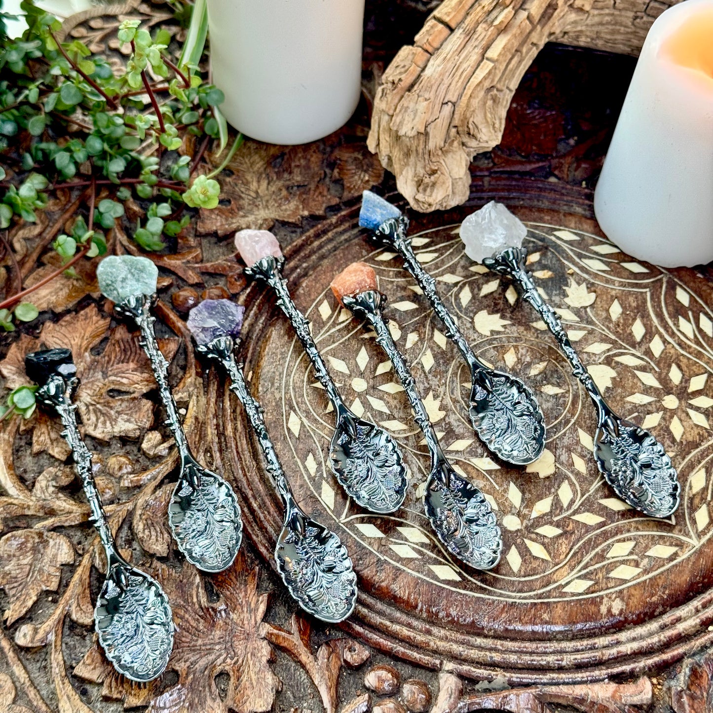 Crystal Spoon Set Silver