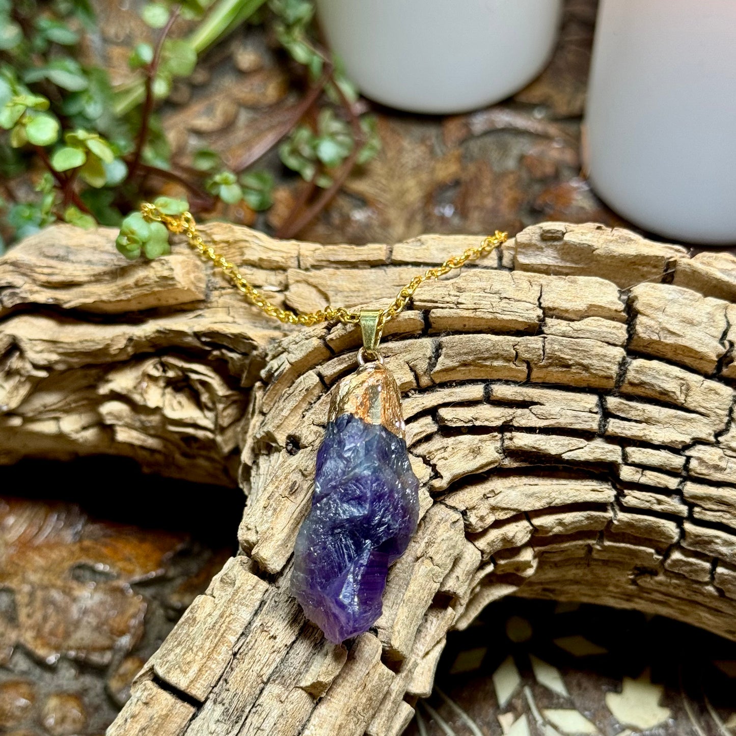 Raw Amethyst Shard Necklace