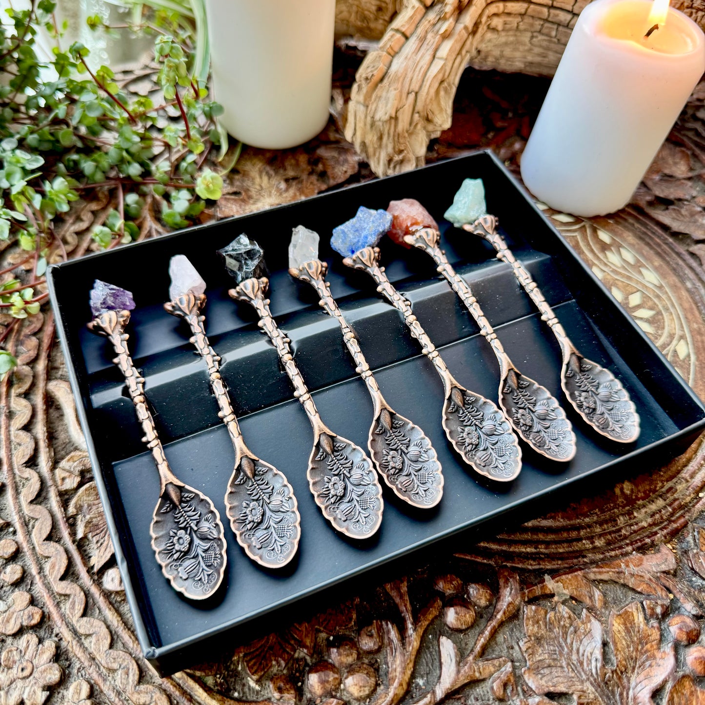 Crystal Spoon Set Copper