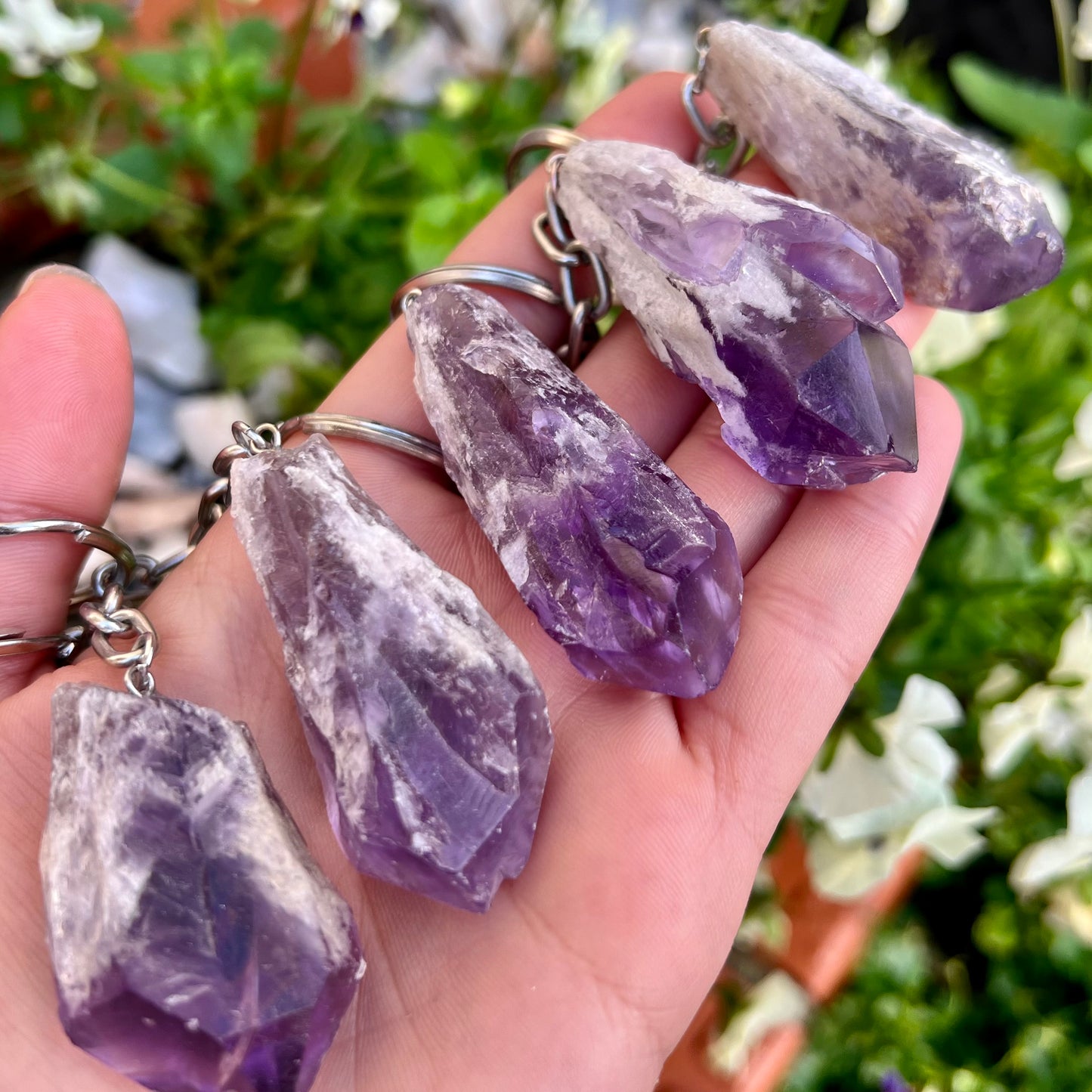 Amethyst Crystal Keyring