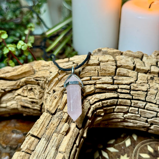 Rose Quartz Terminated Point Necklace