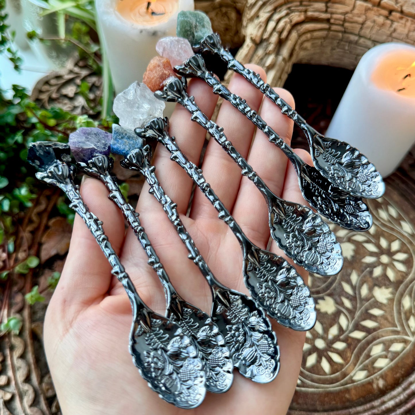 Crystal Spoon Set Silver