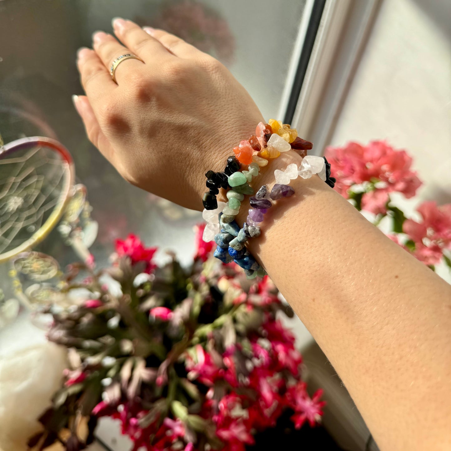 7 Chakra Crystal Chip Bracelet