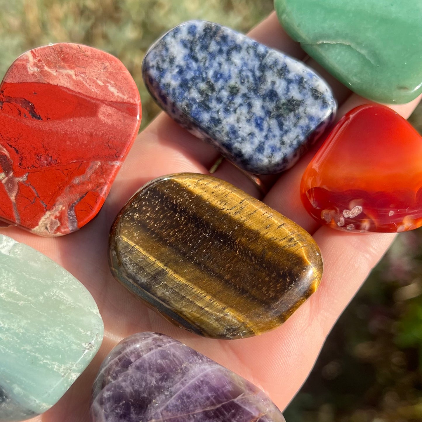 7 Chakra Palm Stone Set