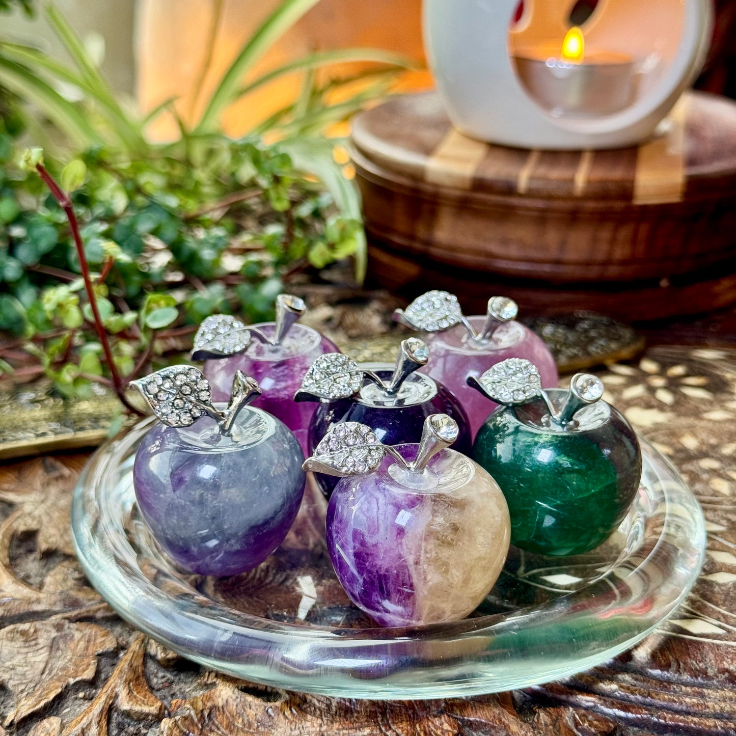 Rainbow Fluorite Crystal Apple