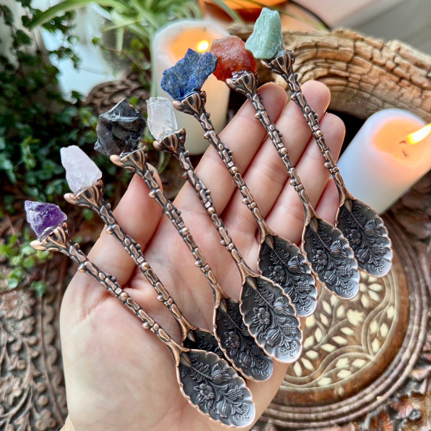Crystal Spoon Set Copper