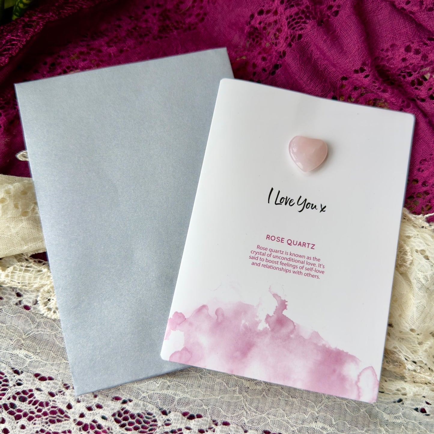 Rose Quartz I Love You Card
