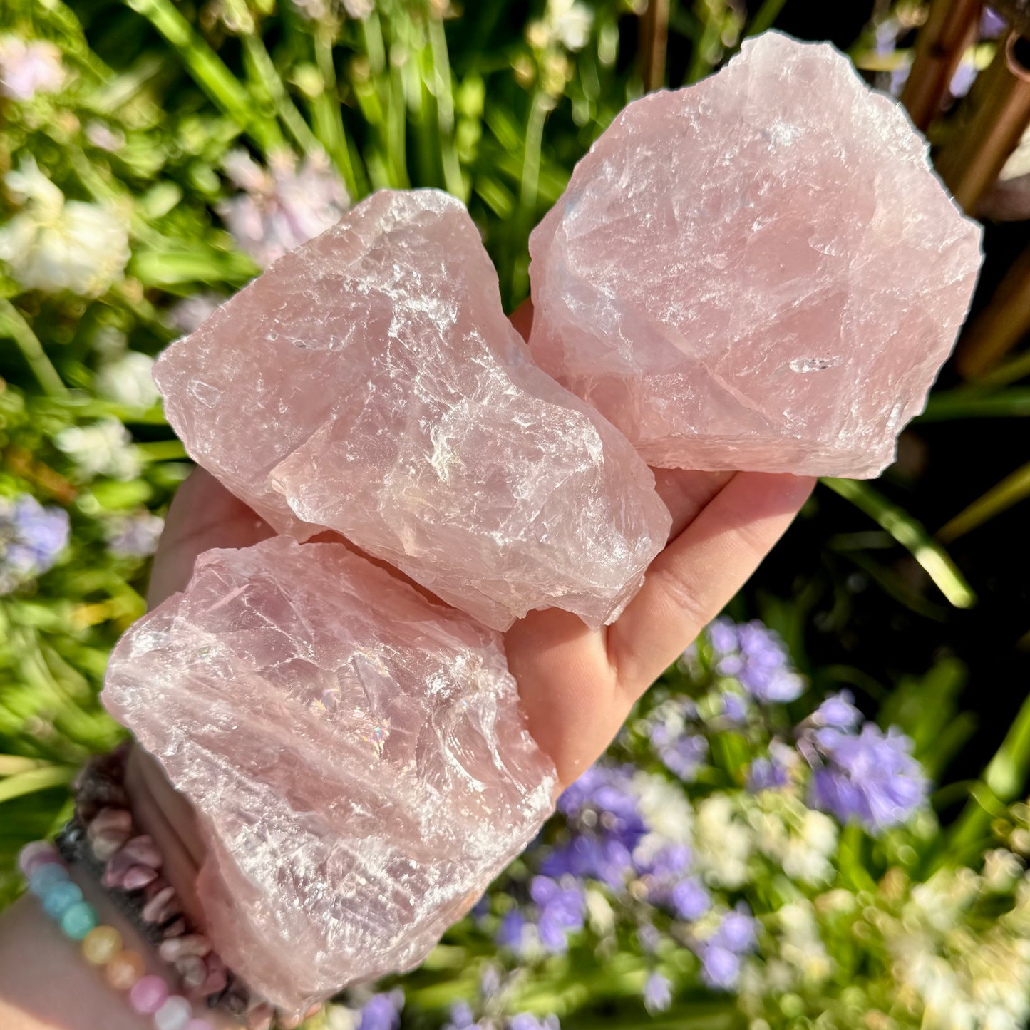 Large Rose Quartz Raw Crystal Chunks