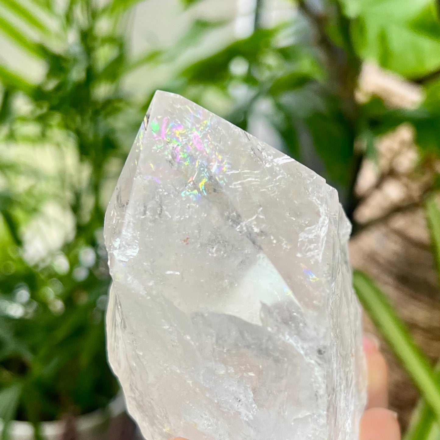 Clear Quartz High Grade Rainbow Point 304g