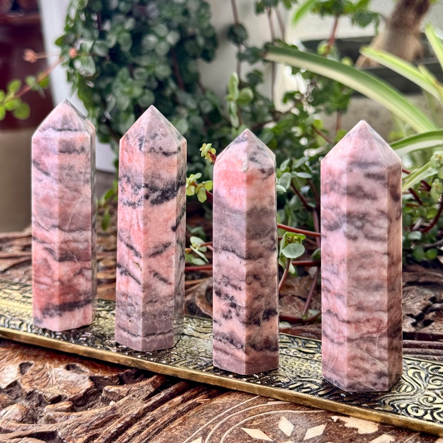 Pink Zebra Jasper Crystal Point