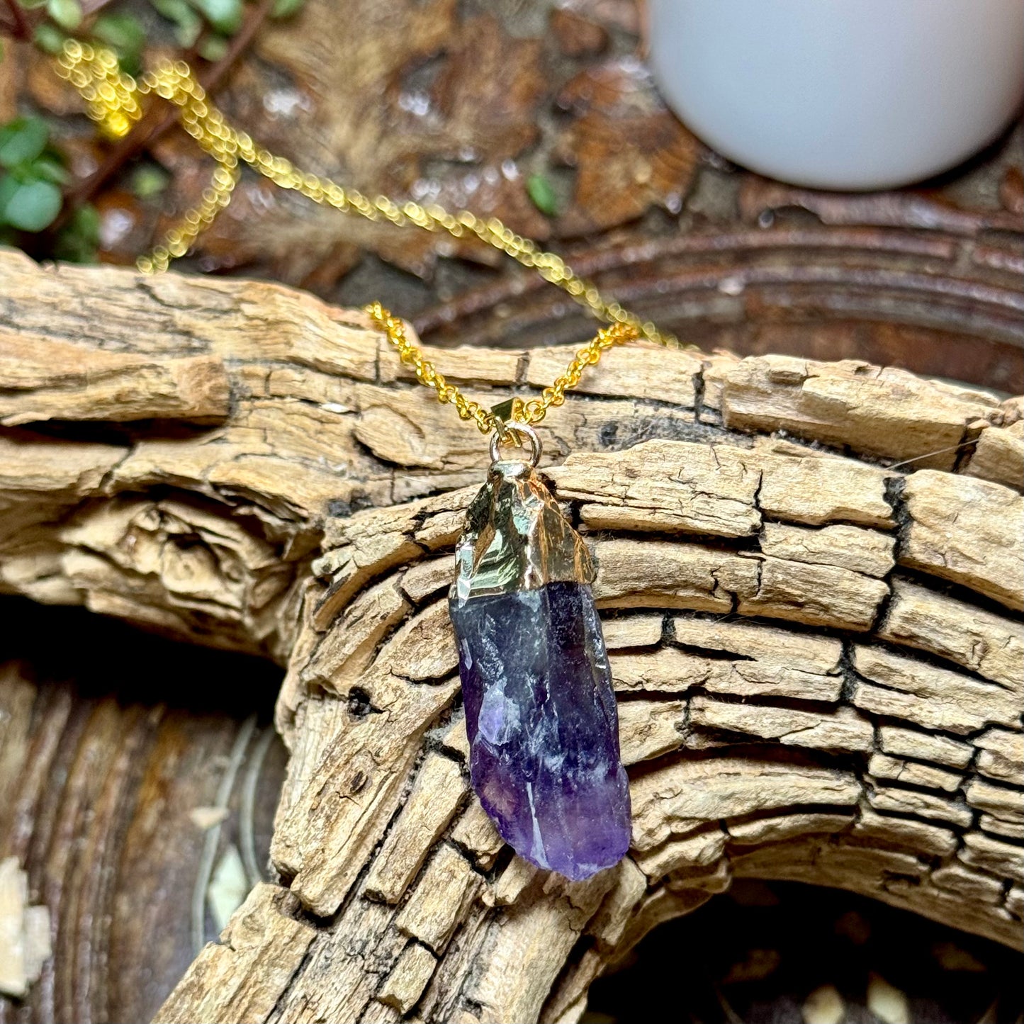 Raw Amethyst Shard Necklace