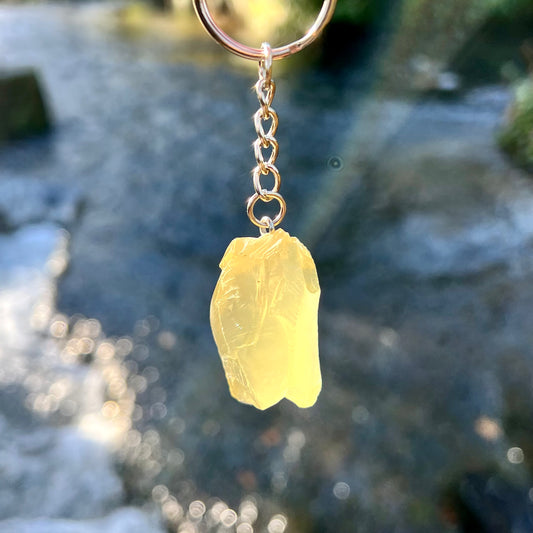 Raw Citrine Keyring