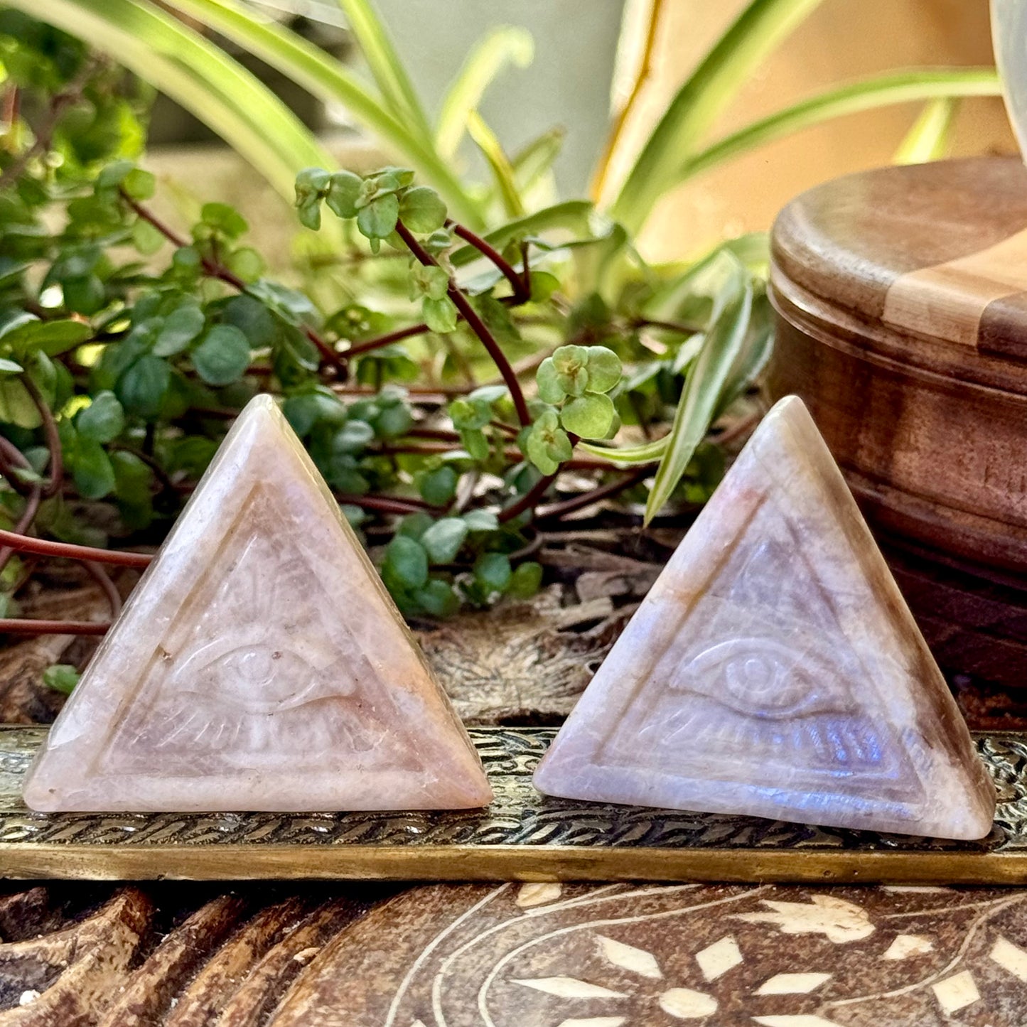 Moonstone All Seeing Eye Crystal Pyramid