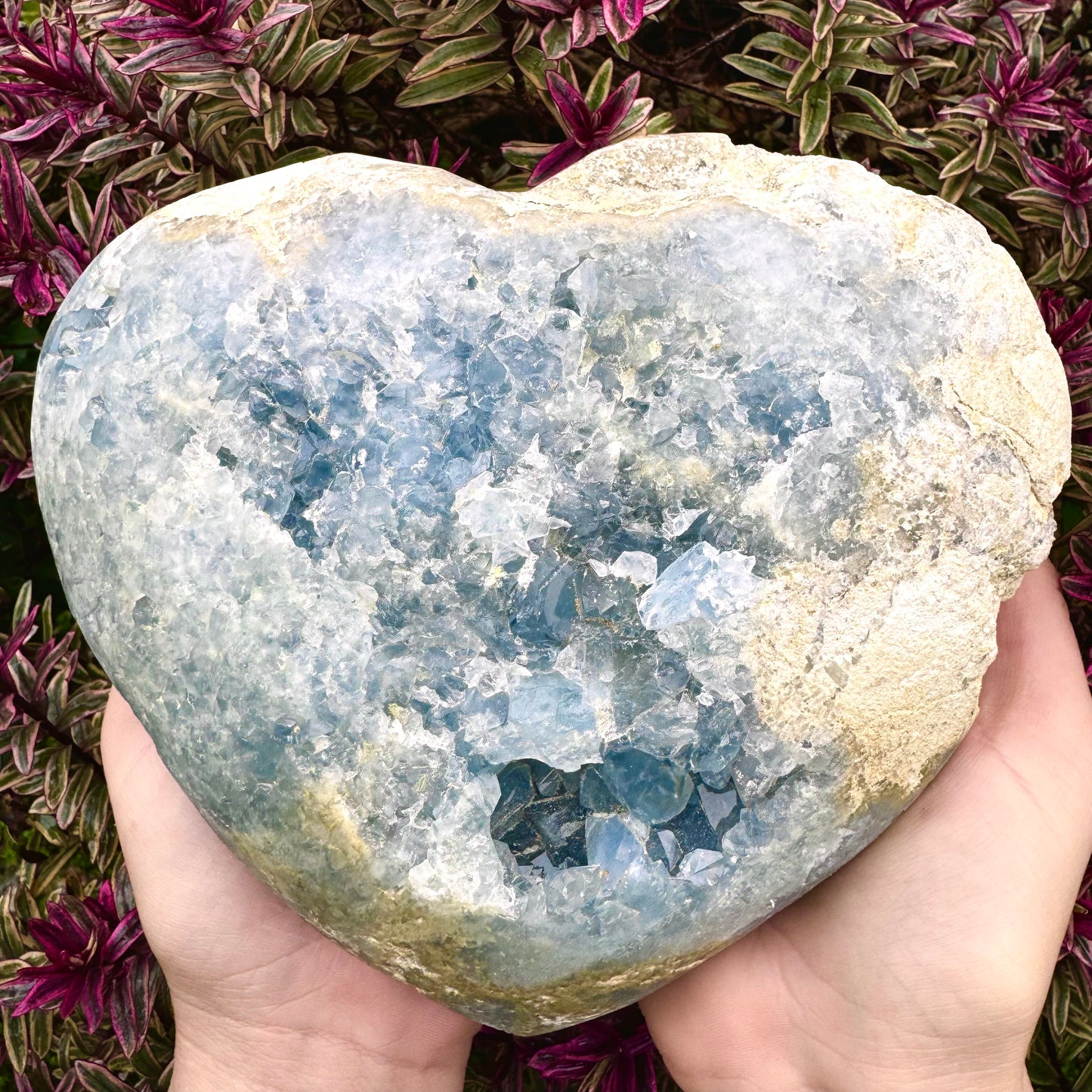 Blue Celestite Crystal Love Heart - 3KG