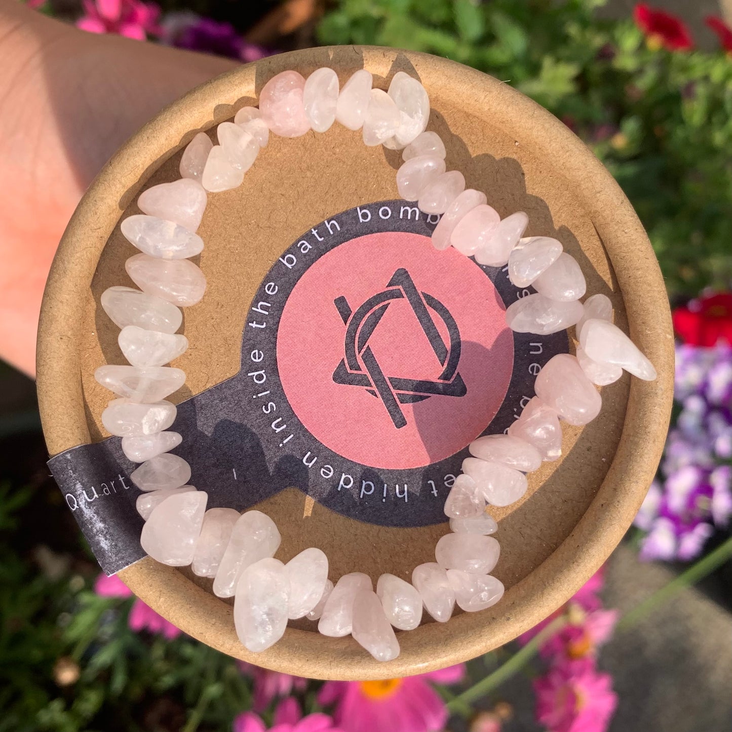 Rose Quartz Crystal Bracelet Bath Bomb