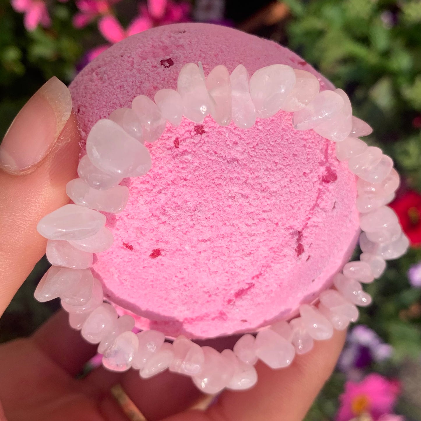 Rose Quartz Crystal Bracelet Bath Bomb