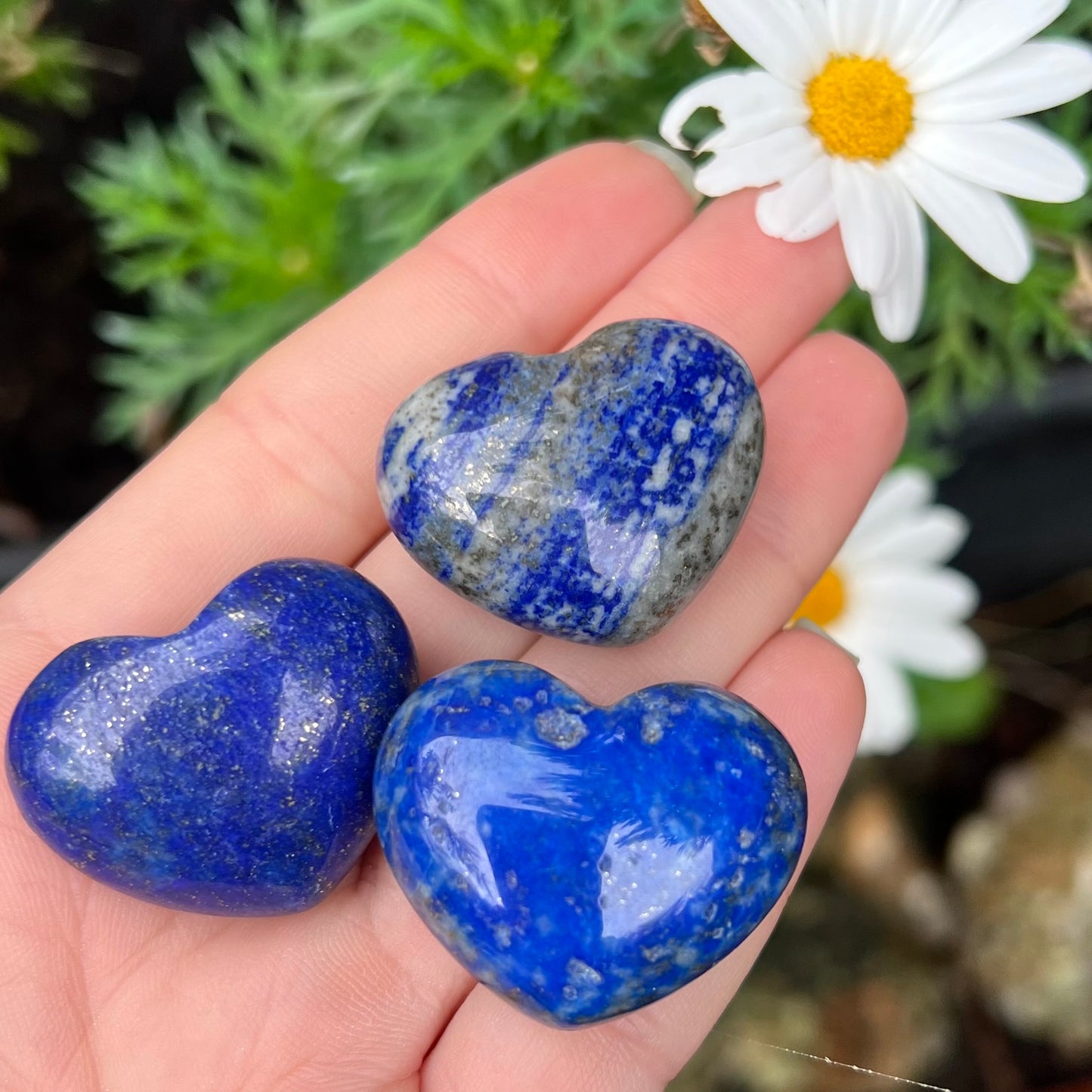 Lapis Lazuli Crystal Love Hearts