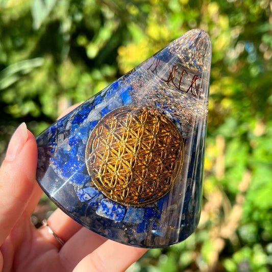 Lapis Lazuli Orgonite Crystal Cone