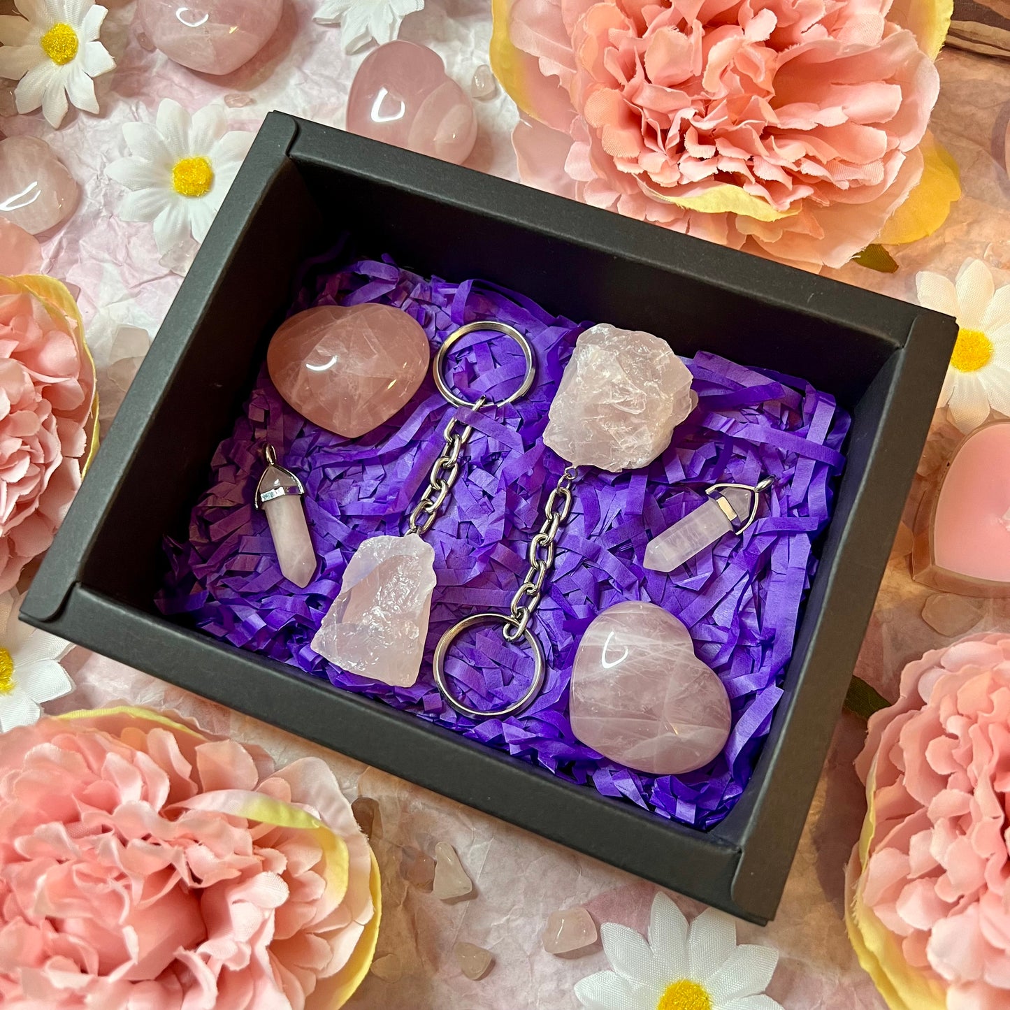 Mothers Day Matching Crystal Rose Quartz Gift Set
