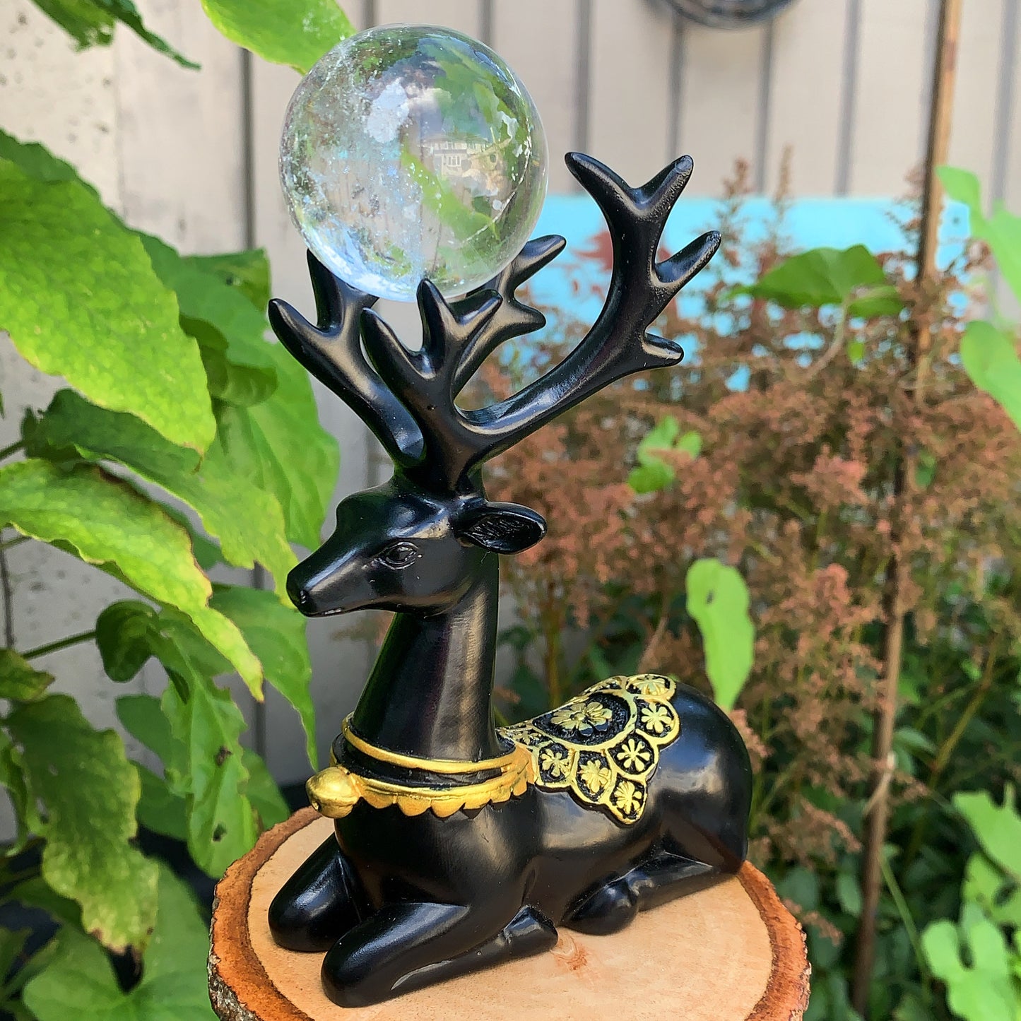 Black Deer Crystal Sphere