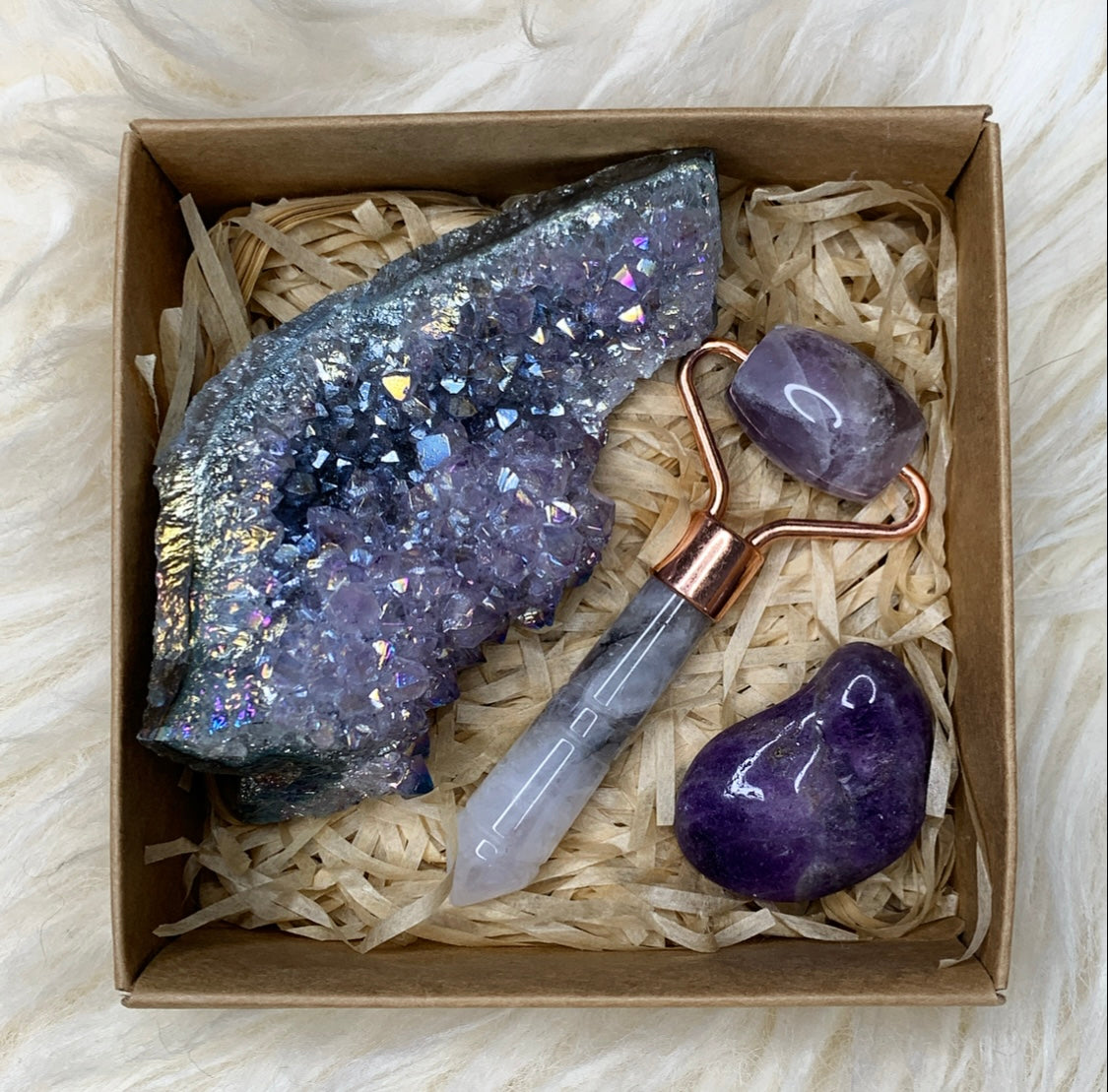 Aura Amethyst Self Care Crystal Gift Set