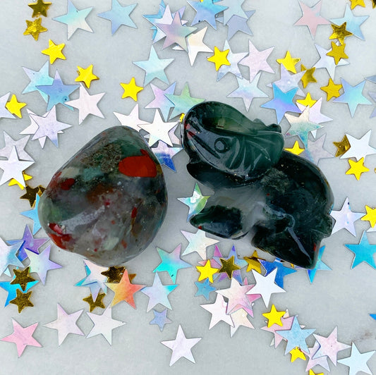 Blood Jasper Crystal Bag Set