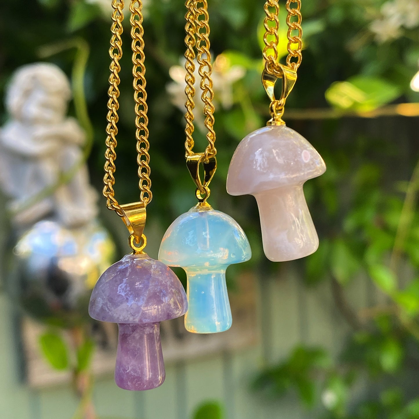 Crystal Mushroom Necklace Pendant