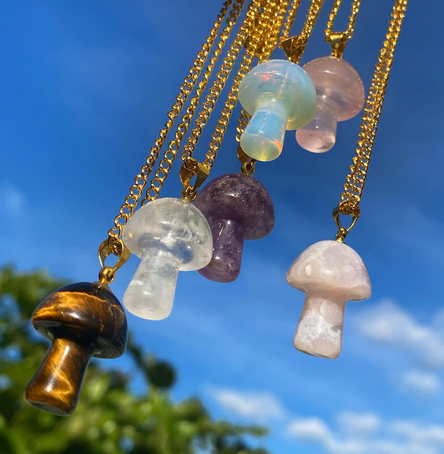 Crystal Mushroom Necklace Pendant