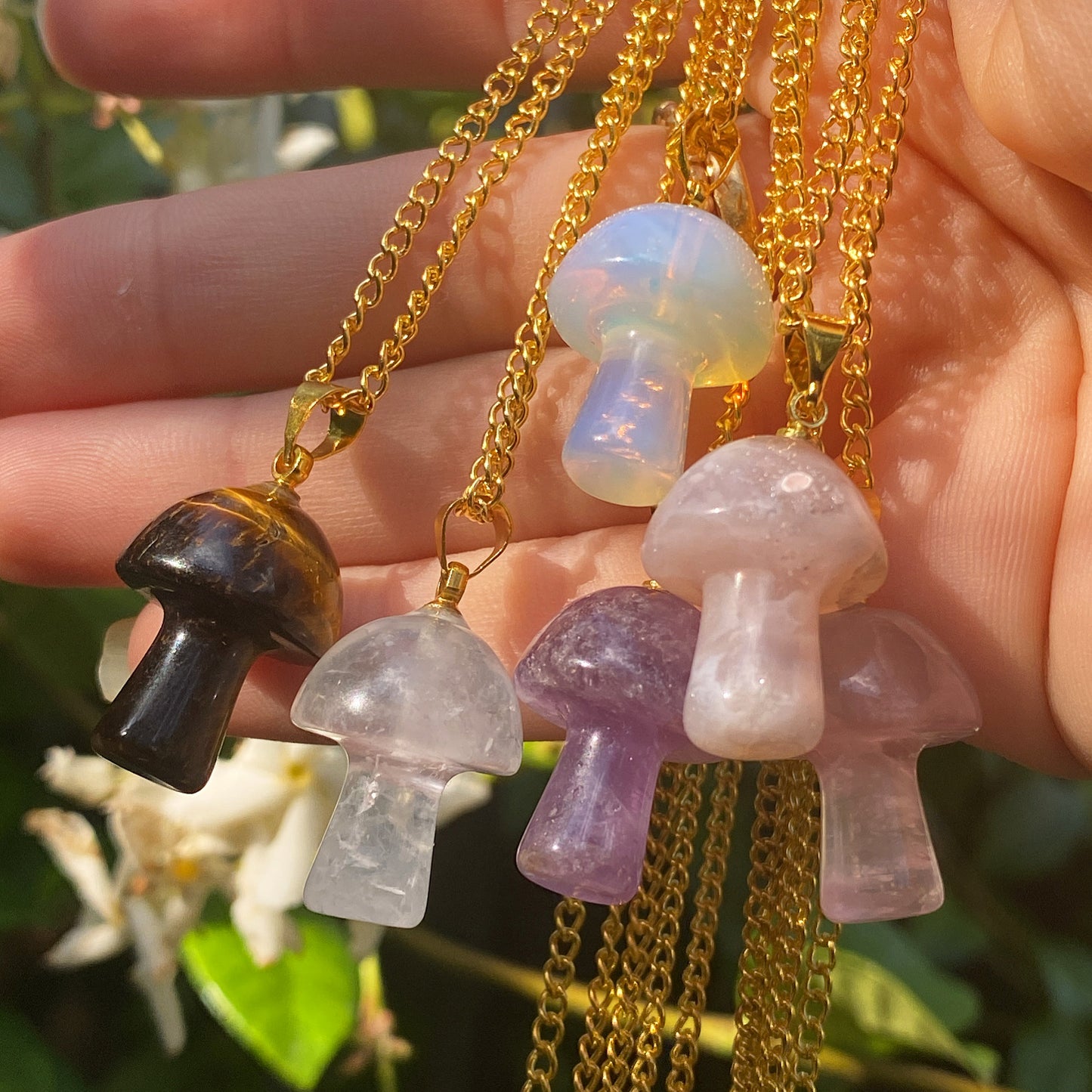 Crystal Mushroom Necklace Pendant